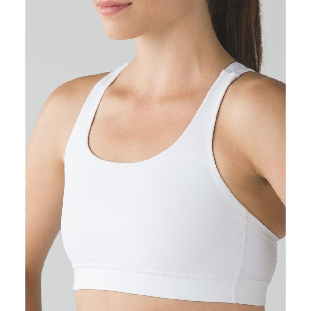 Lululemon Energy Bra Light Blue‎ Strappy Back Medium Support Sports Bra Size 8